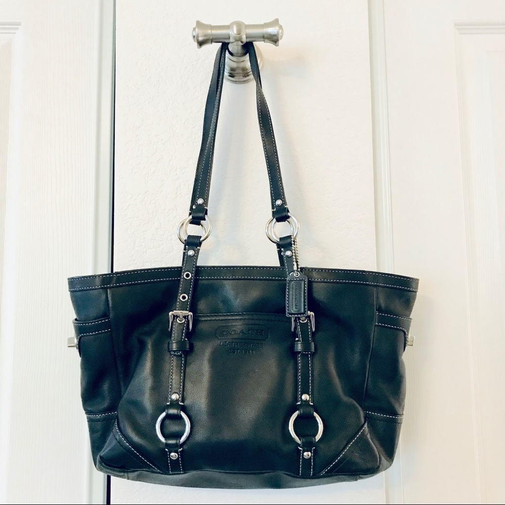 COACH black leather purse